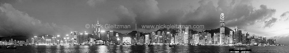 070706-4299-304-BW <i>Hong Kong City Lights B&W</i>